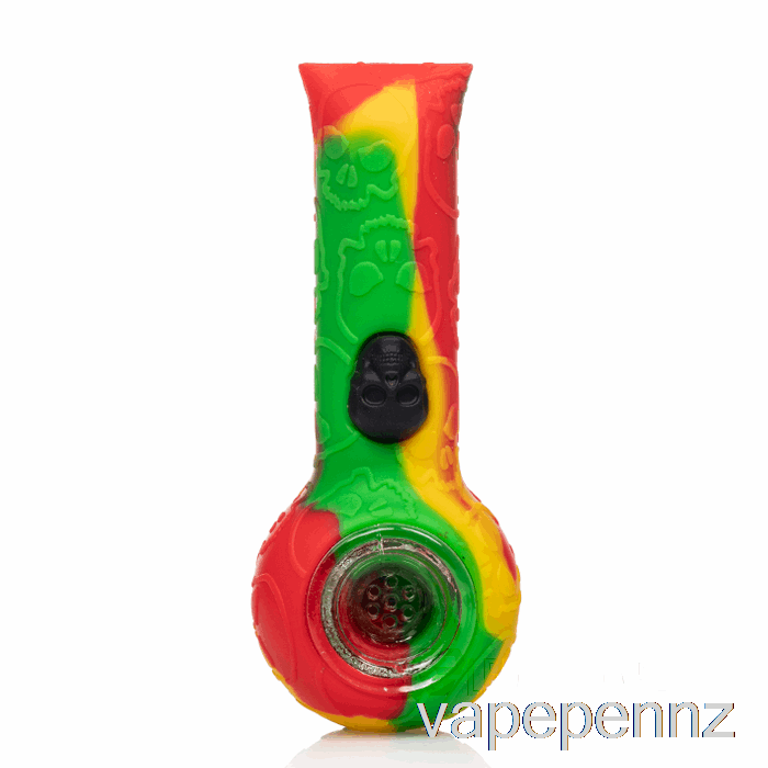 Stratus Silicone Skull Hand Pipe Rasta (Green / Red / Yellow) VAPE NZ